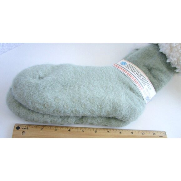 Comfort Socks with Non Slip ABS Soles - Ladies OS - Light Green Very Soft - NWT - Picture 9 of 10